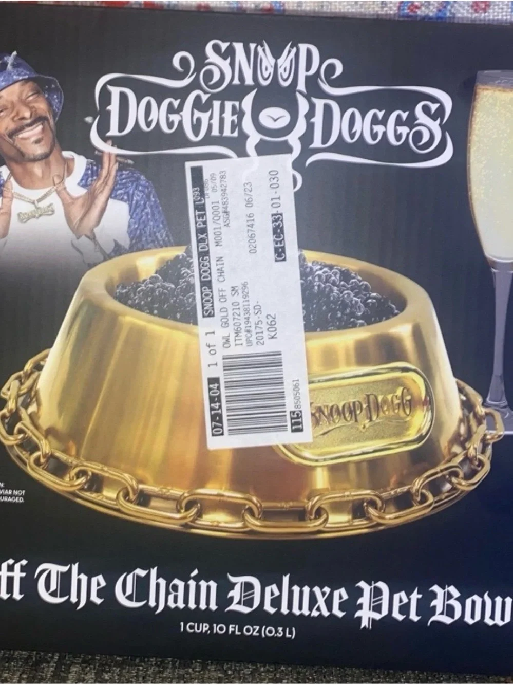 Off The Chain Deluxe Pet Bowl - Snoop Dogg Doggie Doggs Gold